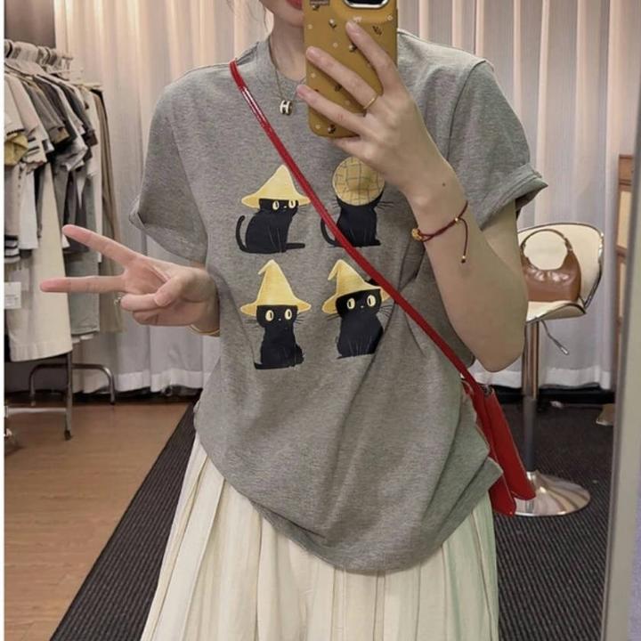 韩版设计感可爱百搭显瘦短袖T恤女2025夏季新款通勤套头减龄上衣