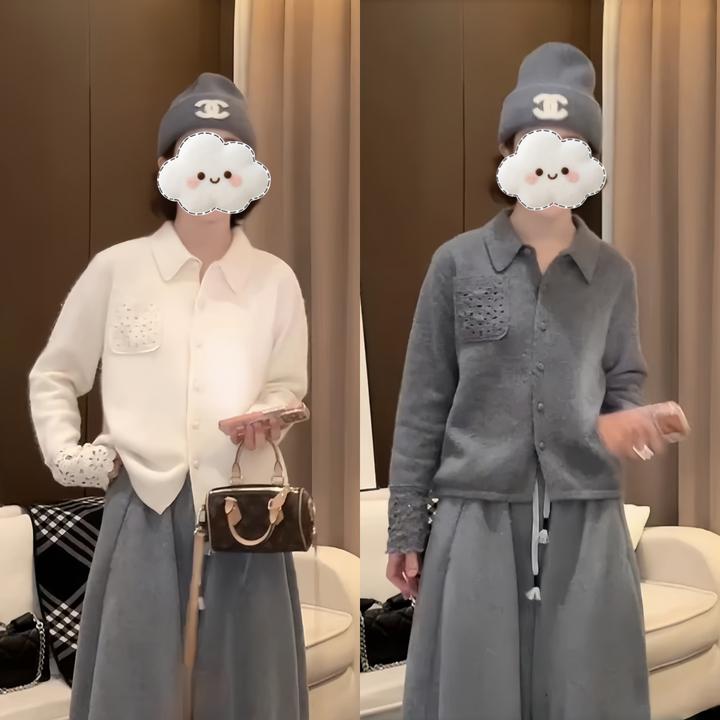 【48h发】镂空之花秋冬季时尚新款百搭经典款针织毛衣