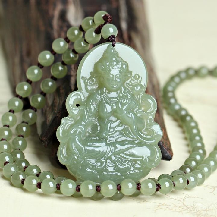 天然和田玉观音吊坠青玉渡母观音菩萨挂件男女款项链饰品玉佩玉牌