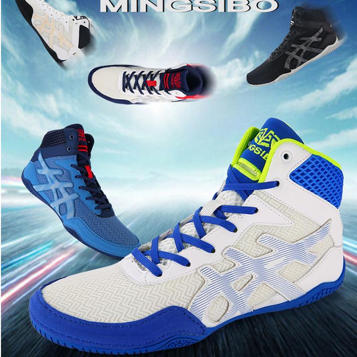 专业摔跤鞋透气防滑搏击鞋男女格斗鞋泰拳拳击鞋健身鞋散打训练鞋