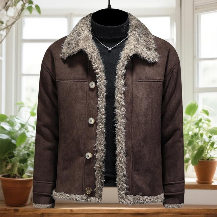 娜罗普西加绒加厚麂皮绒夹克外套冬季新款皮毛一体机车羊羔毛皮衣