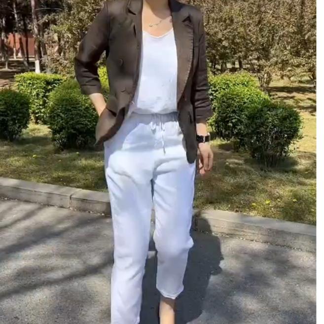 2025春季新款时尚女装网红气质爆款百搭洋气外套裤子女休闲
