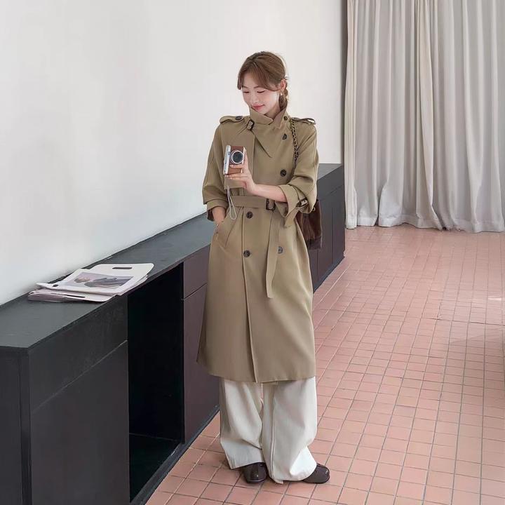 入秋开场券！英伦风定制高品质小个子气质风衣外套女款 秋季中长款