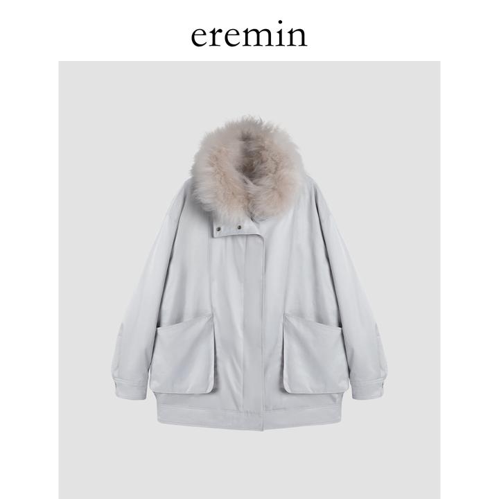 DE Mincollection毛领羽绒服/羊毛领可拆卸白鹅绒派克羽绒服59325