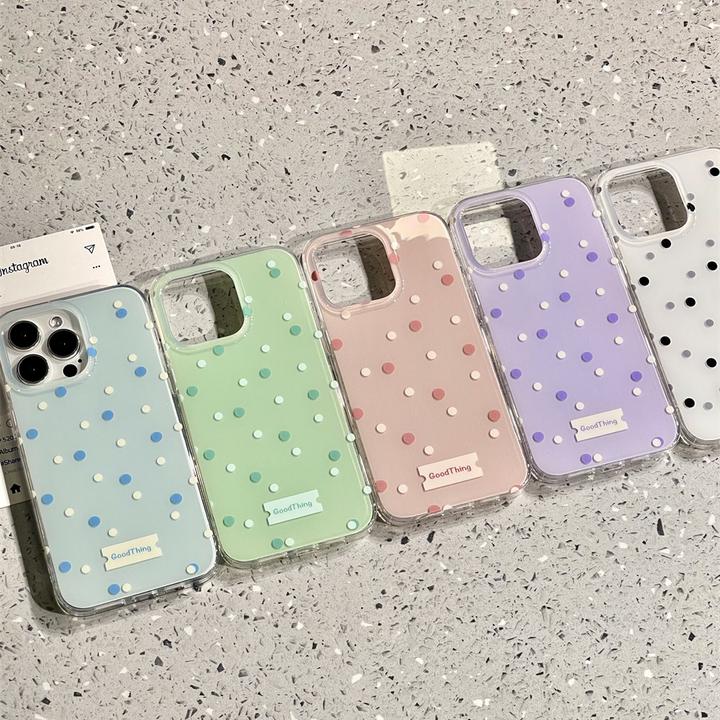 简约波点适用苹果手机壳华为vivo小米oppo荣耀红米一加全包防摔软