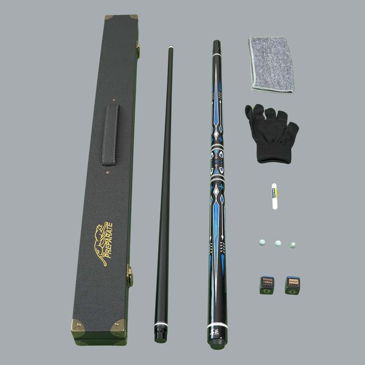 美洲豹蓝剑准神同款黑科技碳素1/2手工台球杆黑八美式九球斯诺克