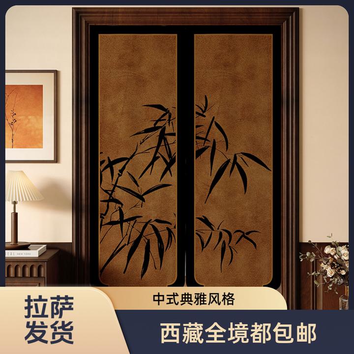 拉萨发货西藏包邮高档仿棉麻隔断帘厨房衣柜卫生间遮挡中古风门帘