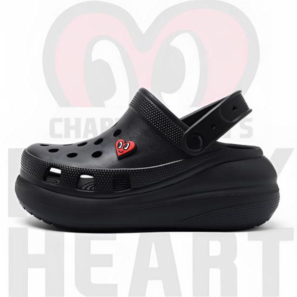 查尔斯桃心洞洞鞋泡芙厚底洞洞鞋女增高外潮流包头爆款沙滩凉拖鞋