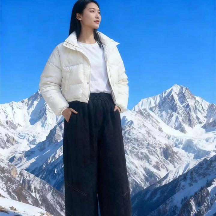 【专柜品质】冬季加厚保暖时尚竖条保暖裤宽松显瘦高级灯笼棉裤WJYC