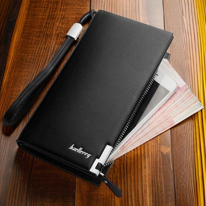 多功能拉链薄款长款手拿包男士钱包简约跨境风潮耐磨时尚青年手包