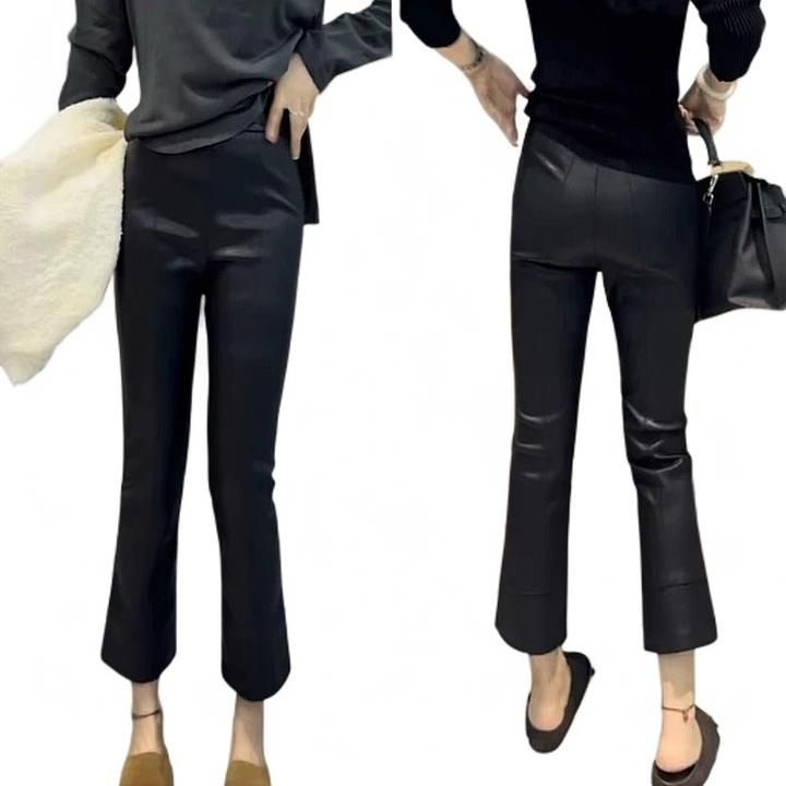 欧货高级感微喇裤2025早春爆款皮裤时尚百搭保暖显瘦洋气潮流女款