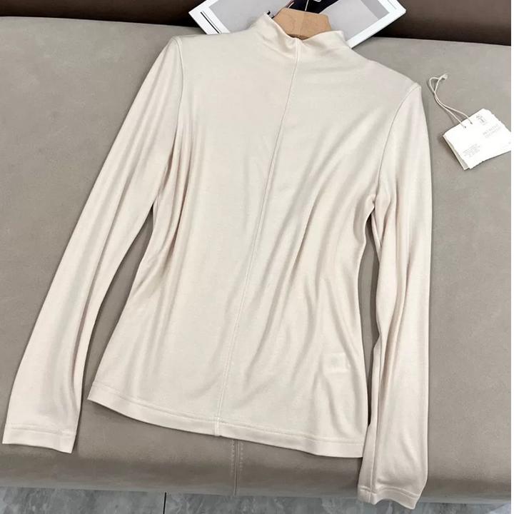 针织常规款长袖百搭高领纯色T恤轻职风紧身半高领时尚休闲修身