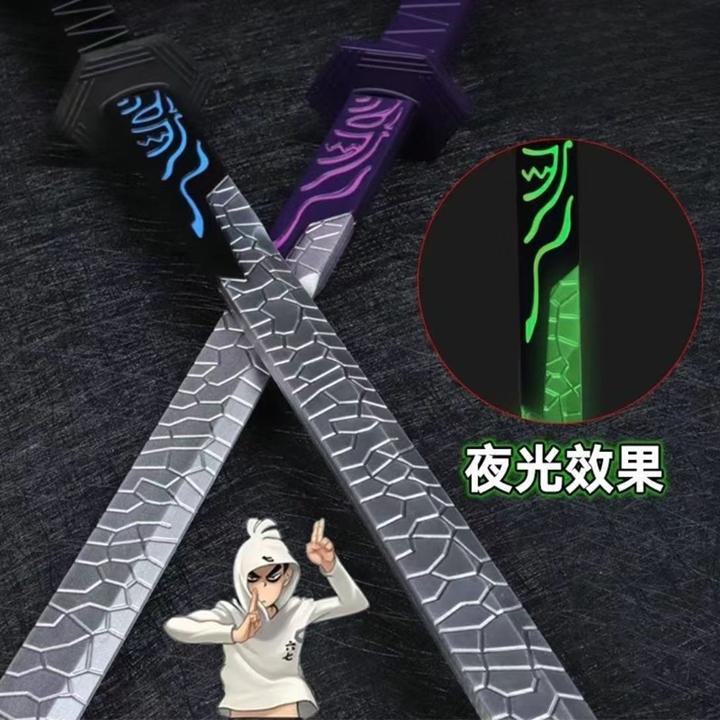 刺客伍六七紫色觉醒发光魔刀千刃金属大号合金模型玩具的五武器刀