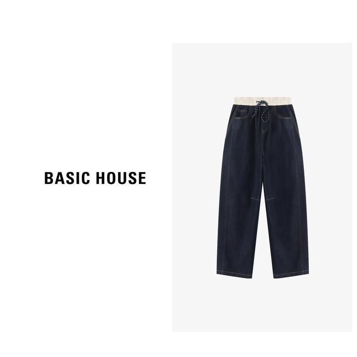 【现货】Basic House/百家好秋复古丹宁直筒显瘦牛仔裤B0624E53512