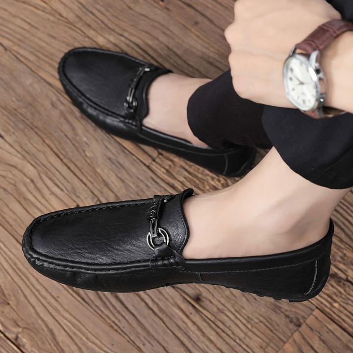 豆豆鞋男款2025新款爆款男士开车专用鞋子秋季透气一脚蹬休闲皮鞋