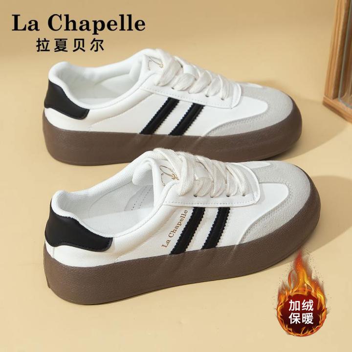 拉夏贝尔小白鞋女款2025新款运动鞋女鞋小板鞋百搭学生厚底鞋