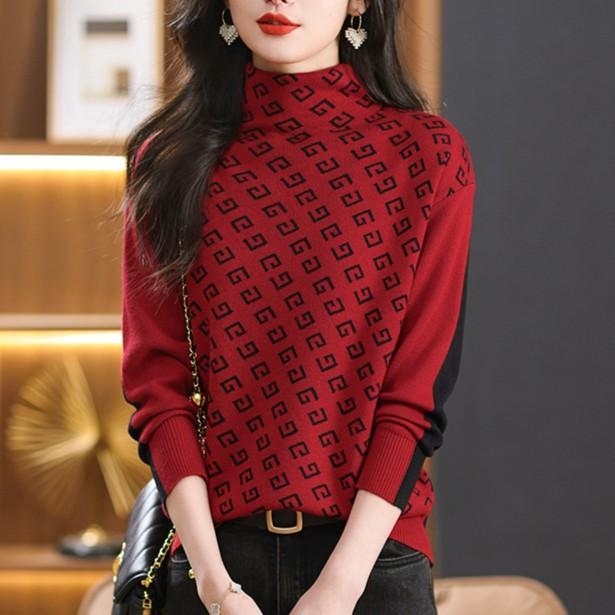 【绵羊毛】2023冬季新款时尚减龄显瘦气质妈妈装网红洋气针织百搭