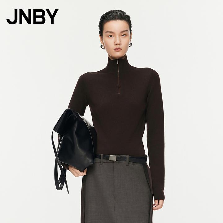 JNBY/江南布衣春秋半高领巴素兰羊毛针织衫修身中弹柔软5O9310330