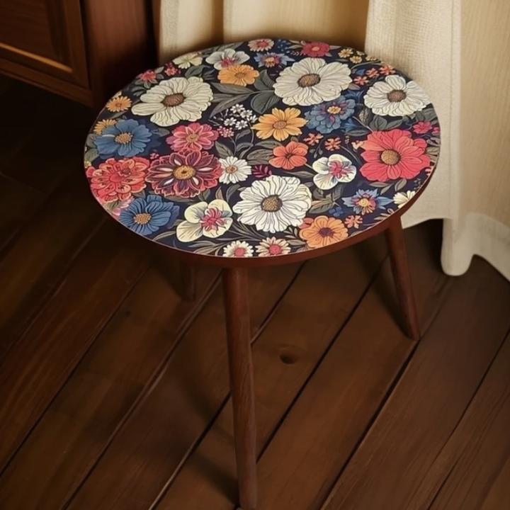 新中式曼陀罗沙发边柜北欧图案网红卧室小圆桌客收纳柜几床头桌子