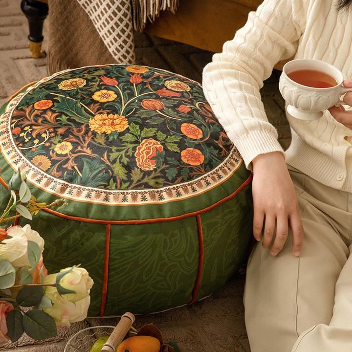 范居美式坐墩蒲团多用复古轻奢懒人沙发榻榻米垫可拆卸绿茵
