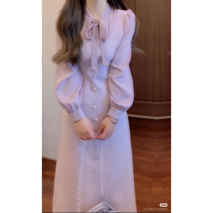 早秋新中式温柔优雅连衣裙子ZC60