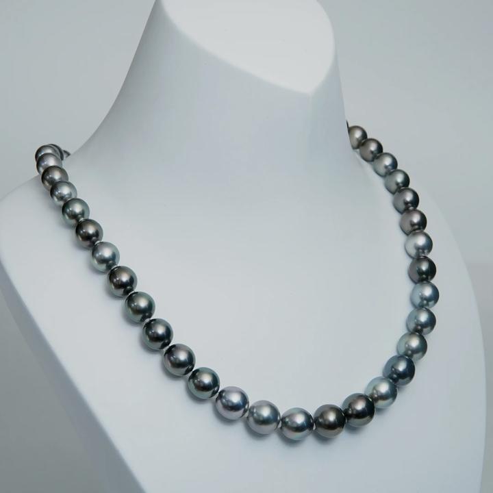 吉尔德极光莫兰迪项链天然海水大溪地珍珠满珠链正圆强光带大证