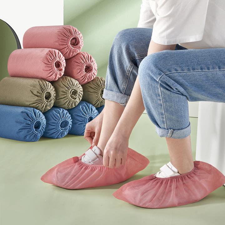 【靓涤】一次性鞋套家用无纺布加厚防滑室内机房学生儿童耐磨脚套