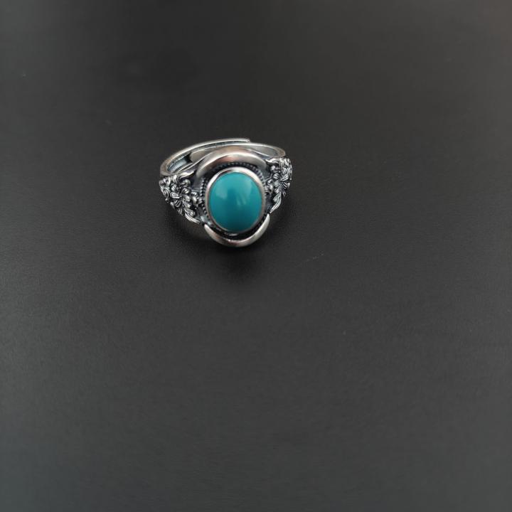 足银戒指 蒙古元素纯银马鞍戒指小号男士女士活口大小可调民族风