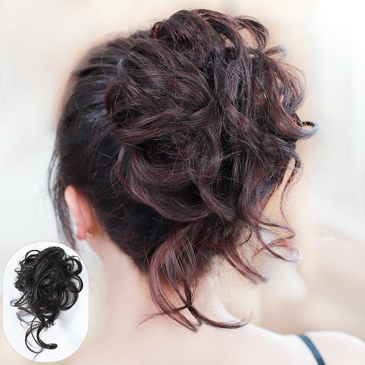 懒人长须发圈假发发饰丸子头假发女头饰真发发圈盘发神器假发圈