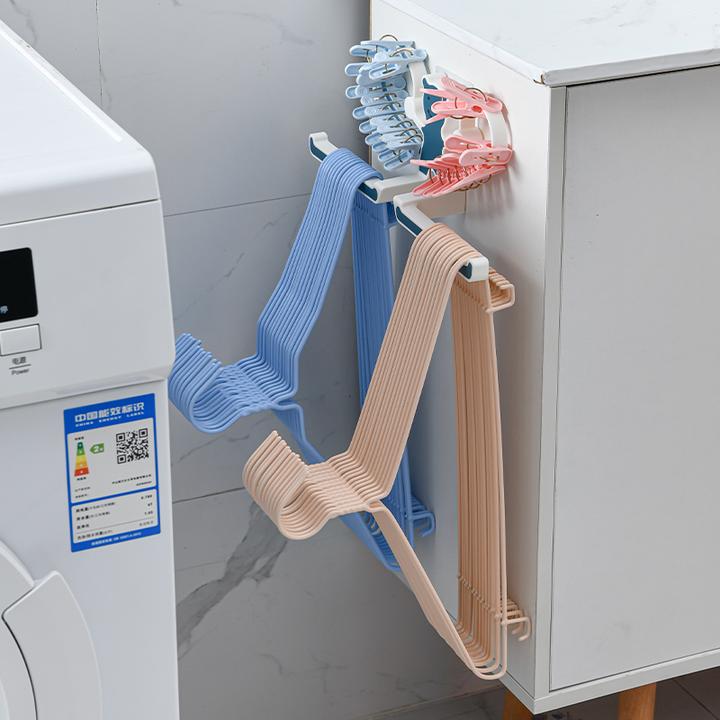 衣架收纳架 小熊衣架收纳架 粘贴式衣架子挂架阳台无痕壁挂家用