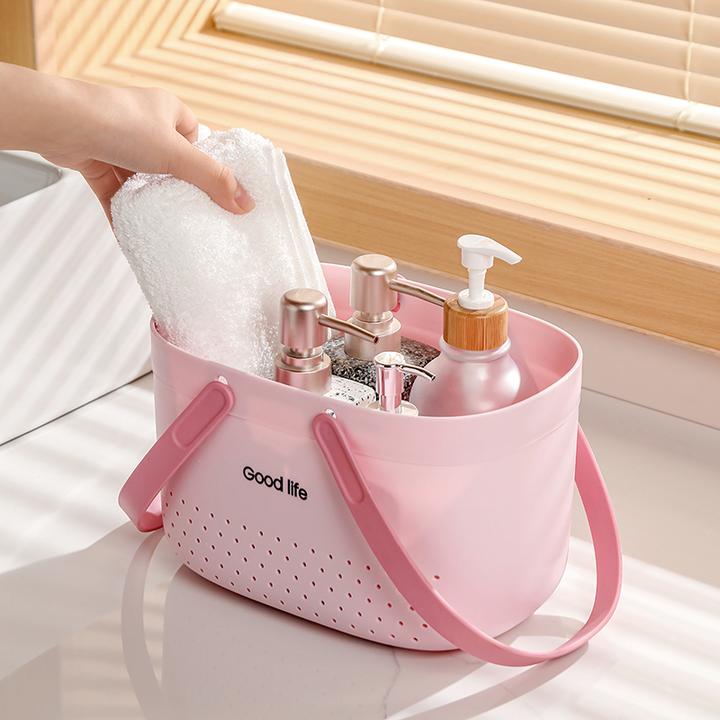 手提式洗澡篮浴筐洗漱筐卫生间沥水手提篮浴室收纳篮子浴筐洗漱篮