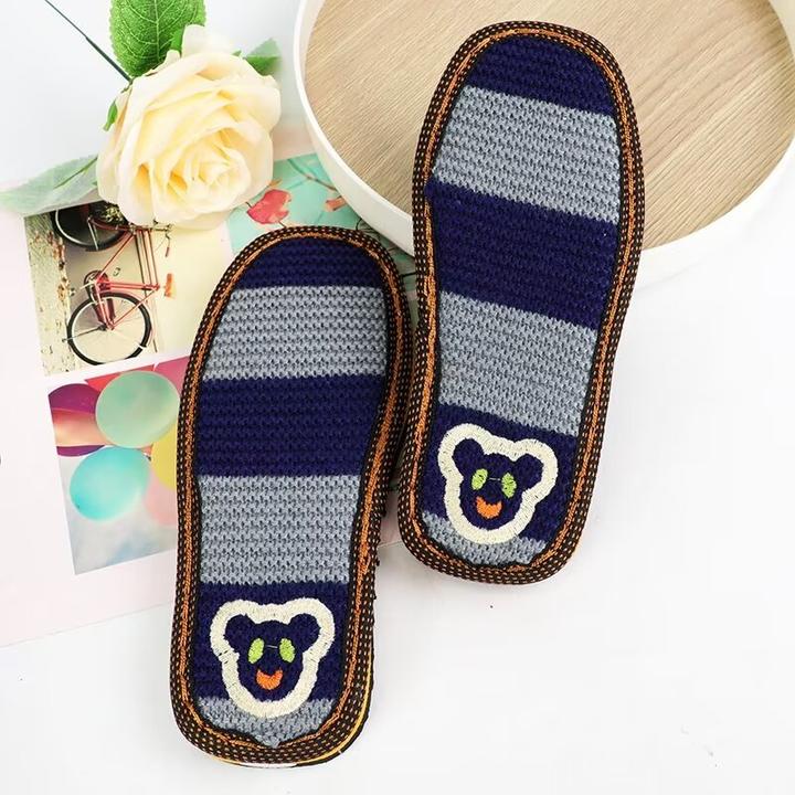 吸汗夏季纯手工防臭鞋加厚亚麻鞋编织春秋耐磨男士鞋垫毛线绣花