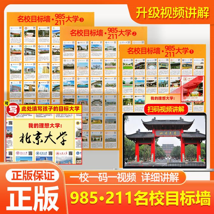 【视频讲解，名校激励挂图】高考985/211全国重点大学介绍