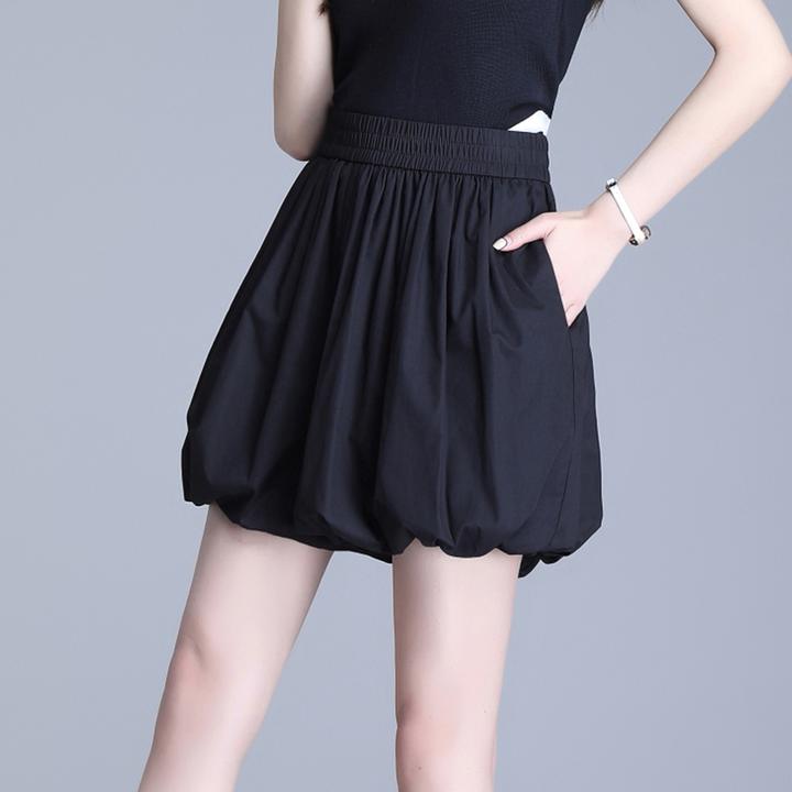 高腰灯笼裤女裤子夏季薄款裙裤2025新款裤裙爆款五分休闲花苞短裤