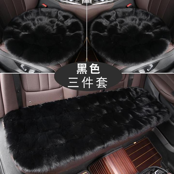 冬季狐狸头坐垫五座通用真狐狸毛坐垫新款隔凉保暖车垫沙发凉椅毛
