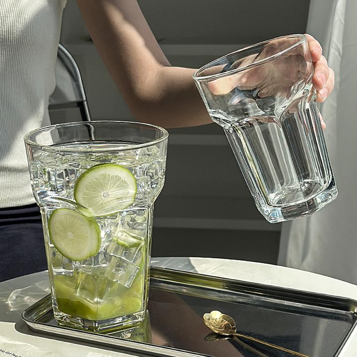 韵器i六芒杯大容量玻璃冷饮杯子家用水杯奶茶小清新啤酒杯网红