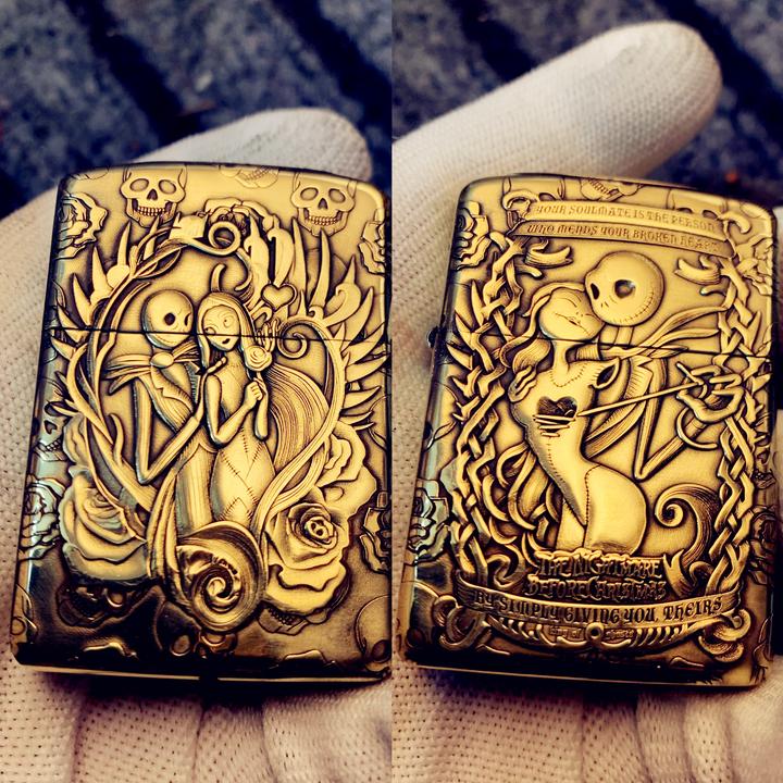 cuci酷骑黄铜浮雕盔甲打火机/可盘可包浆