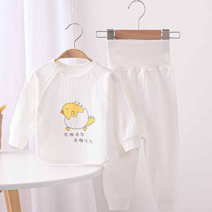 宝宝秋款套装纯棉A类棉分体春秋衣秋裤薄款宝宝家居服高腰护肚