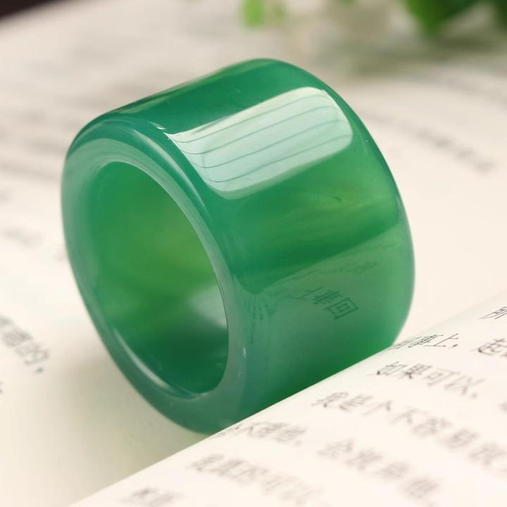 【精品玛瑙】天然玛瑙玉髓戒指素圈扳指男女款情侣款戒指扳指新款男