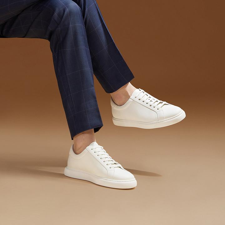 ThomWills小白鞋男西装真皮运动男士休闲白色板鞋四季男款户外夏