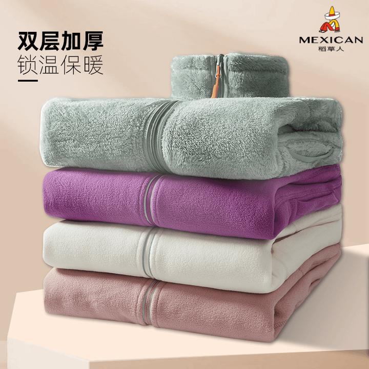 稻草人女士抓绒衣珊瑚绒加厚保暖摇粒绒外套休闲棉冬季（双面穿）