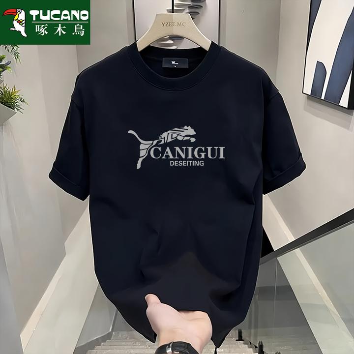 纯棉短袖t恤夏季2024新款潮流ins半袖纯棉半袖潮牌百搭打底体恤男