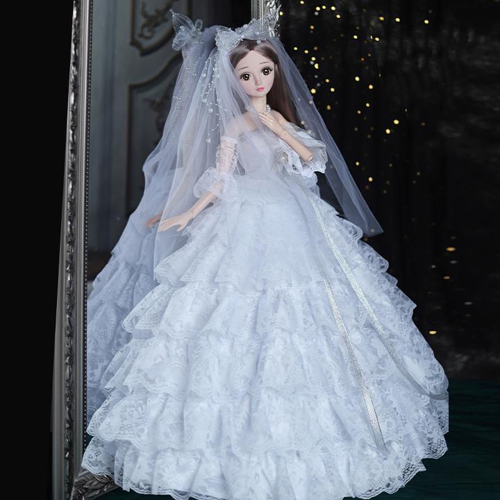 80厘米新款公主婚纱芭比娃娃超大2-6岁女孩3蕾丝裙过家家女孩玩具