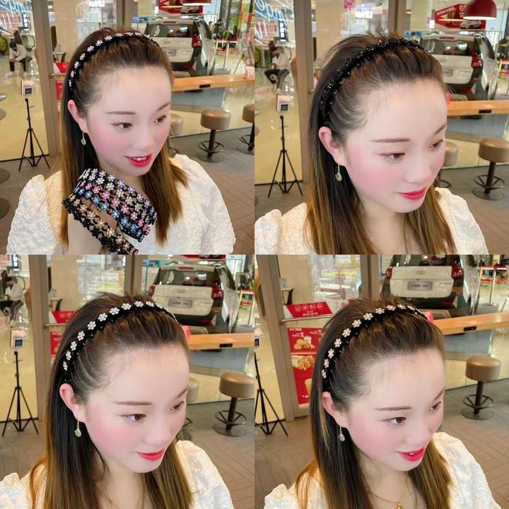 非金属树脂发饰 新款碎发发箍水钻防滑碎发神器洗漱发卡发饰