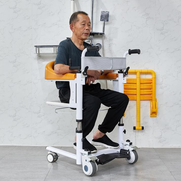 多功能移位机手摇耐用移位车老年人孕妇卫生间马桶坐便升降老人