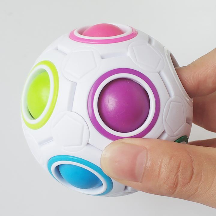 智力儿童魔方玩具益智创意减压无限彩虹球创意手指23迷你足球异形