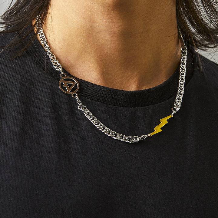 ROADLATIVE 钛钢项链 原创国潮街头嘻哈闪电潮男钛钢项链古巴链