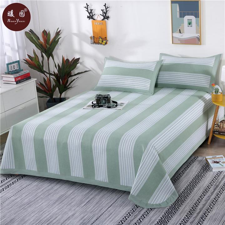 夏季纯棉老粗布凉席三件套折叠席加厚纯棉老粗布空调席1.5m1.8m