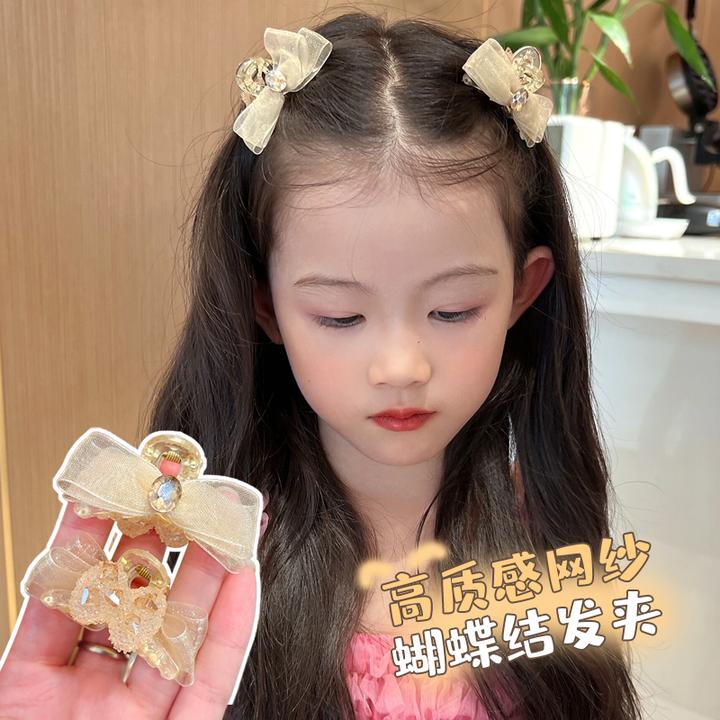 公主头饰儿童抓夹小号高颜值侧边发卡宝宝水钻发饰女童碎发小发夹