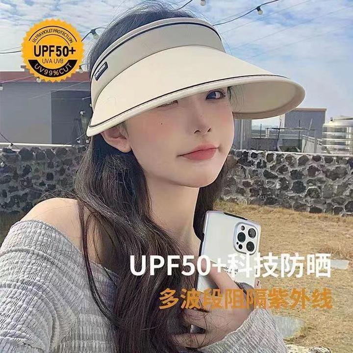 【可折叠】uv空顶遮阳帽女夏天防晒帽新款遮脸防紫外线骑车防吹翻